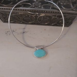 Sterling silver necklace with halite